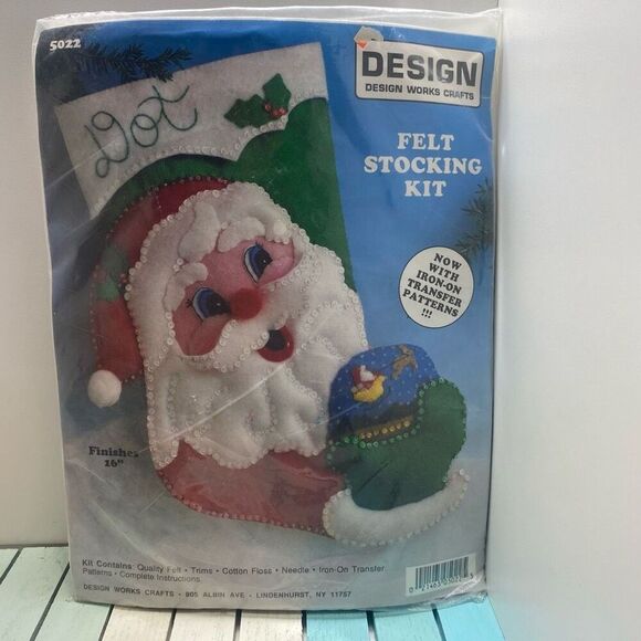 Design Works Felt Christmas Kit Lot Stocking Santa Wall Hanging Snowman Craft Se - Picture 2 of 5